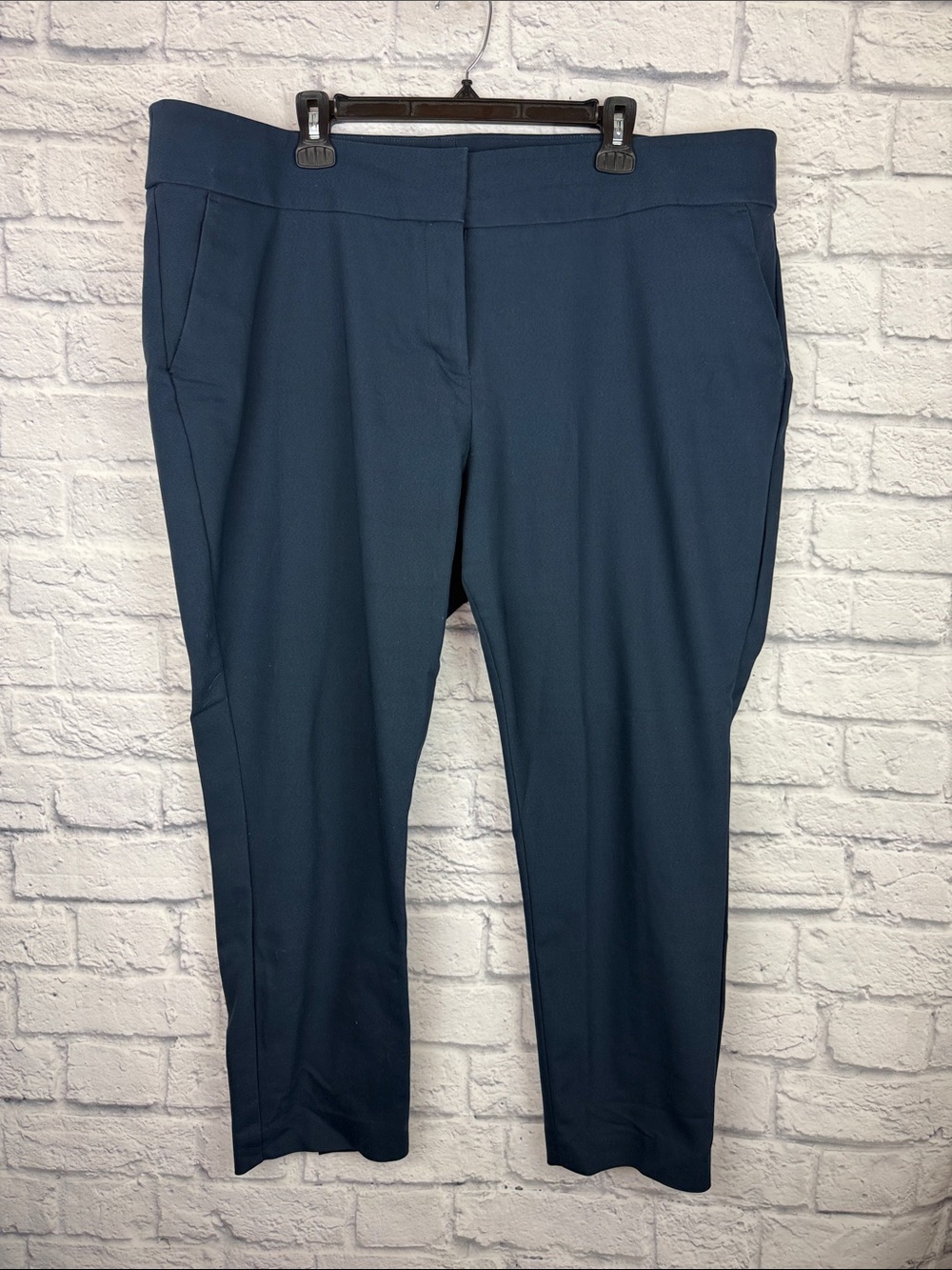 LOFT Navy Cropped Straight-Leg Work Pants Marissa Skinny